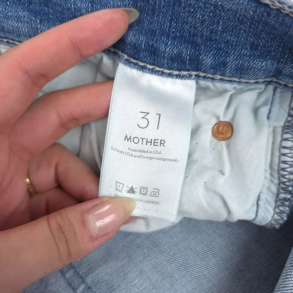 MOTHER The Mid Rise Dazzler Ankle Fray Jeans We The Animals 90s Clean Girl Y2k - Picture 9 of 11